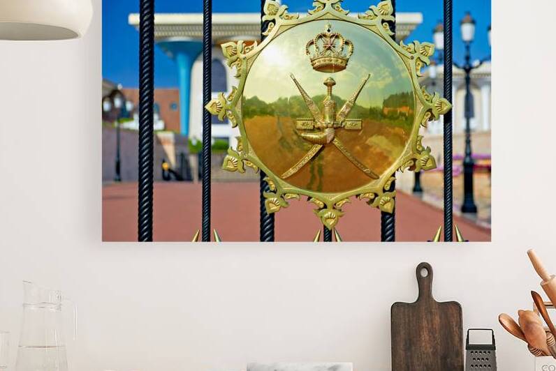 View of Al Alam Palace in Muscat Oman with emblem detail by Marco Brivio