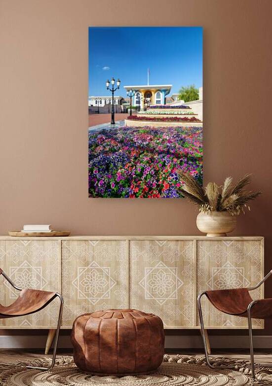Al Alam Palace with colorful flowers in Muscat Oman by Marco Brivio