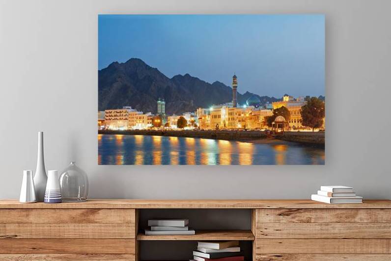 Waterfront view of Muscat in Oman at sunset time by Marco Brivio