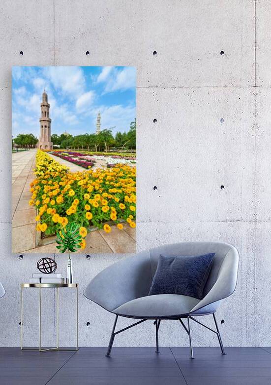 Flowers bloom near Sultan Qaboos Grand Mosque in Muscat by Marco Brivio