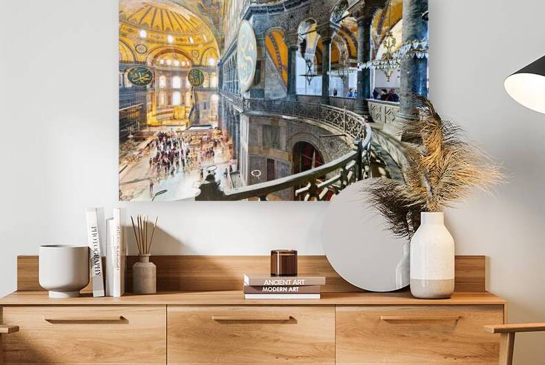 Visitors explore Hagia Sophia Grand Mosque in Istanbul by Marco Brivio