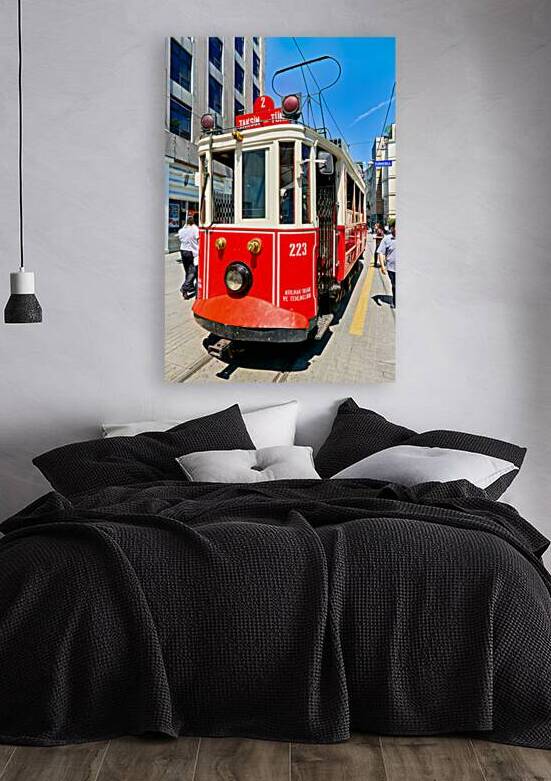 Traditional tram moves through the streets of Istanbul Turkey by Marco Brivio