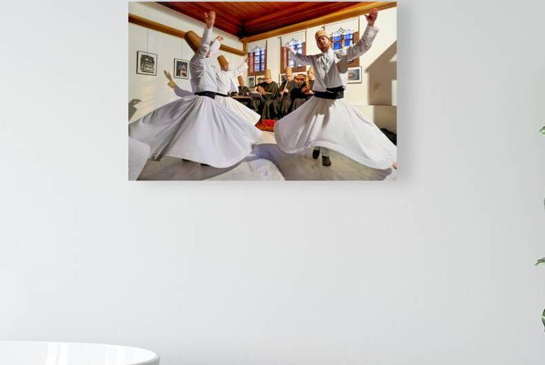 Whirling dervishes perform at a sufi ceremony in Istanbul by Marco Brivio