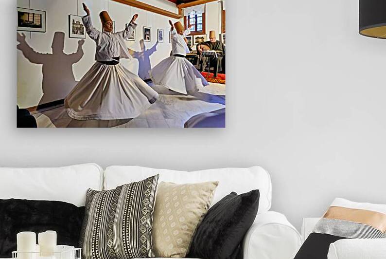 Whirling dervishes perform at sufi event in Istanbul Turkey by Marco Brivio