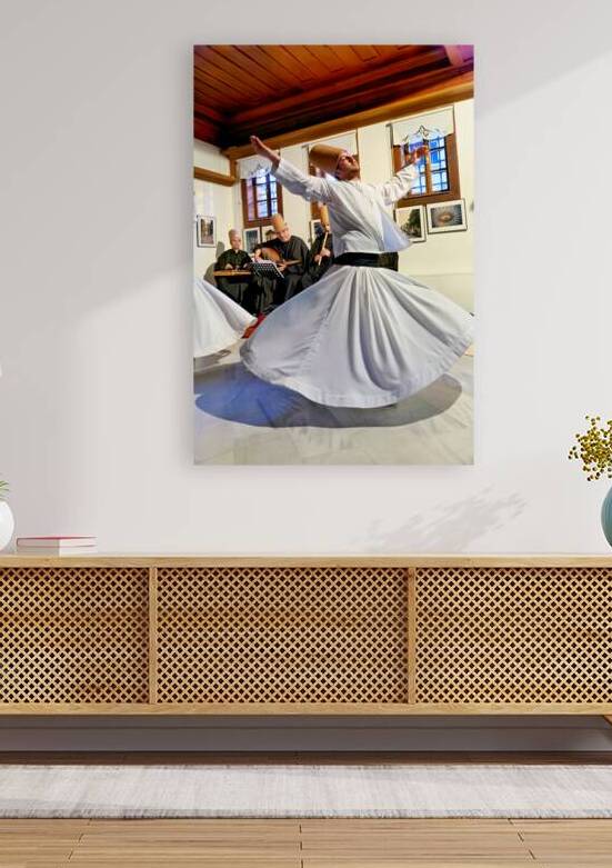 Dervishes dance in Istanbul at a cultural event by Marco Brivio