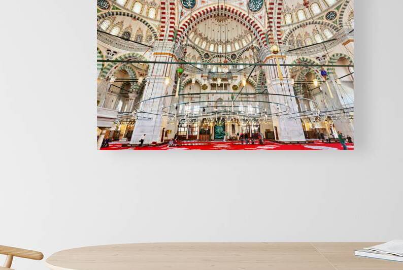 Fatih Mosque interior view in Istanbul Turkey by Marco Brivio