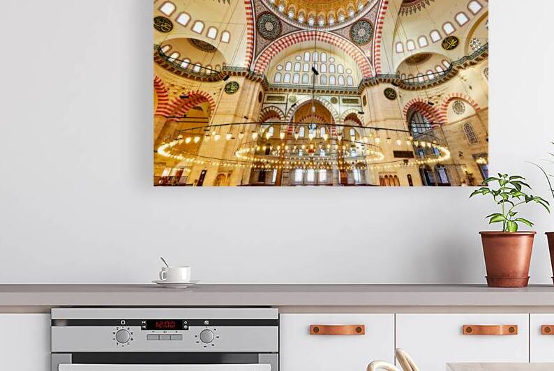 Ceiling light fixtures in Istanbuls Suleymaniye Mosque by Marco Brivio