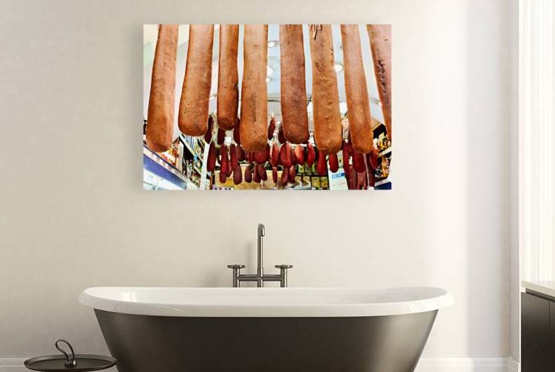 Market display of hanging food items in Grand Bazaar Istanbul by Marco Brivio