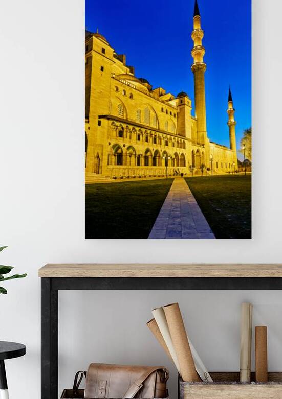 Suleymaniye Mosque at dusk in Istanbul Turkey by Marco Brivio