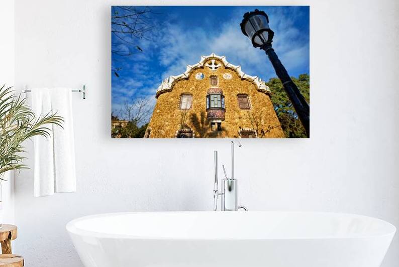 Gable of the fairytale house in park guell barcelona by Marco Brivio