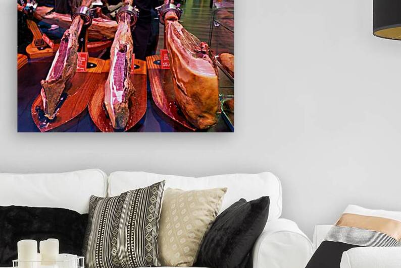 Jamon Iberico displayed at Mercat de Sant Josep de la Boqueria by Marco Brivio