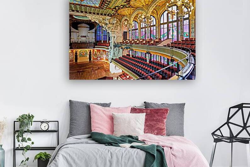 Concert hall view of Palau de la Musica Catalana in Barcelona by Marco Brivio