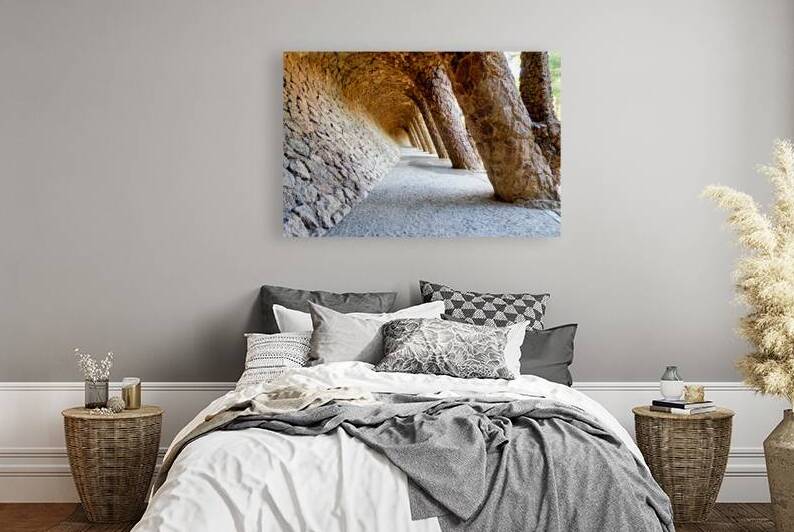 Pathway in Park Guell highlights Gaudis design in Barcelona by Marco Brivio