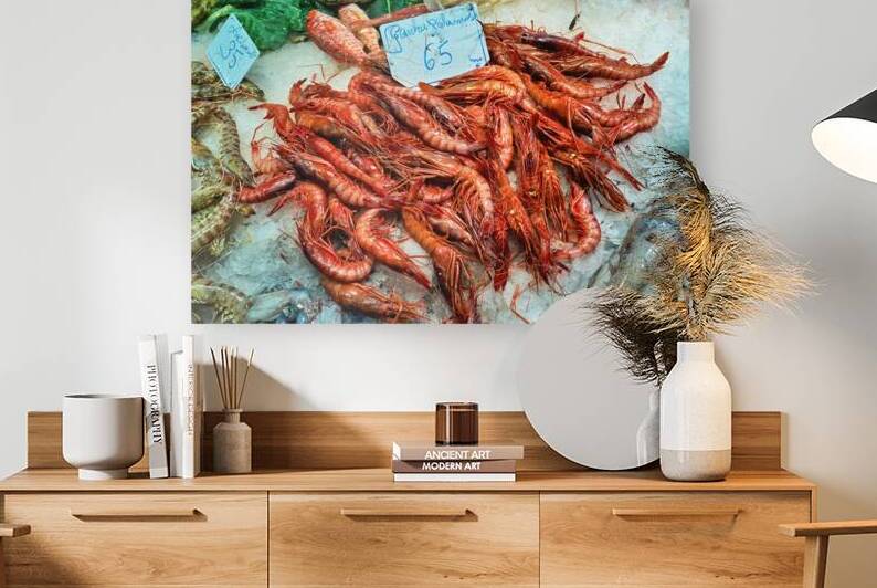 Fresh seafood display at Mercat de Sant Josep in Barcelona by Marco Brivio