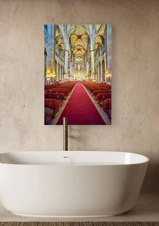 Interior of Santa Maria del Mar church in Barcelona by Marco Brivio