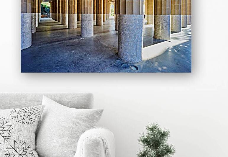 Columns and domes in Hypostyle Room at Park Guell Barcelona by Marco Brivio