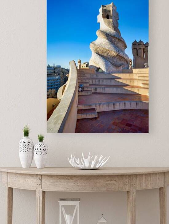 Rooftop views of Casa Mila in sunny Barcelona by Marco Brivio