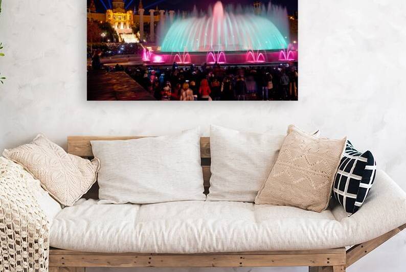 Magic Fountain show in Barcelona at night for visitors by Marco Brivio