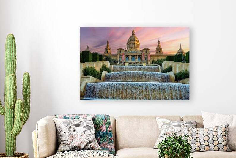 Fountains at Museu Nacional dArt de Catalunya in Barcelona by Marco Brivio