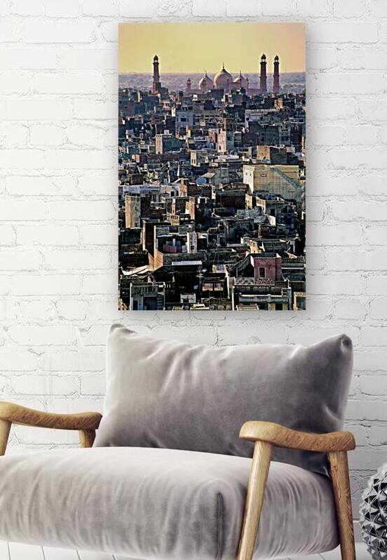 Elevated view of Lahore showcasing the cityscape at sunset by Marco Brivio