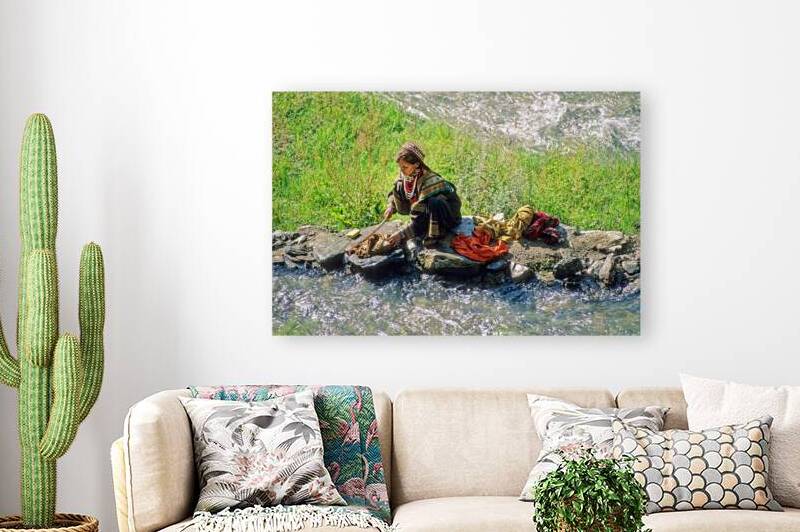 Life in Kalash Village in Bumburet Valley with river scene by Marco Brivio