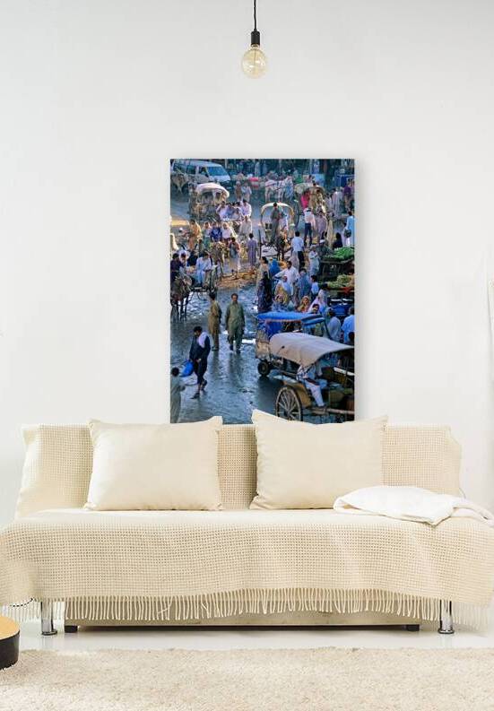 Vibrant street market scene in Lahore Pakistan during the day by Marco Brivio