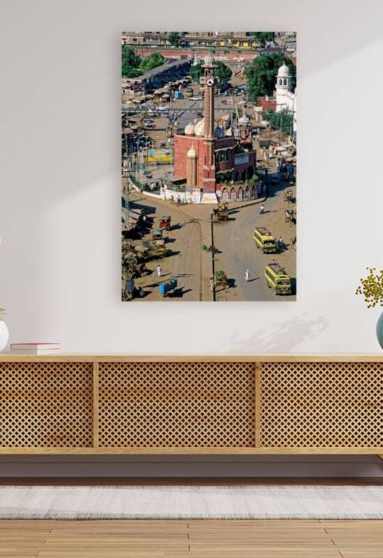 Aerial view of Lahore showing traffic and buildings by Marco Brivio