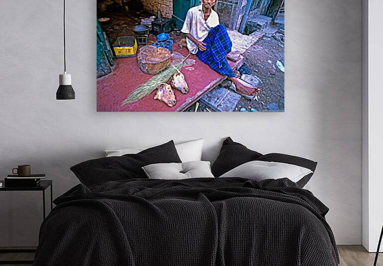 Street butcher working in Lahore during daytime hours by Marco Brivio