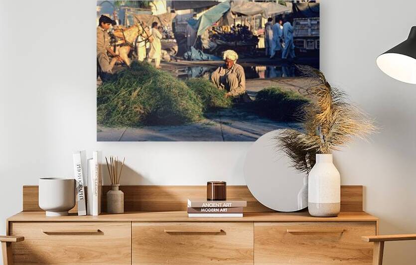 Street market in Lahore with vendors and busy activity by Marco Brivio