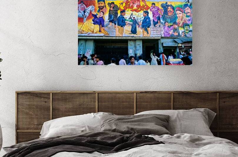 Wall art outside cinema in Lahore showing local culture and life by Marco Brivio
