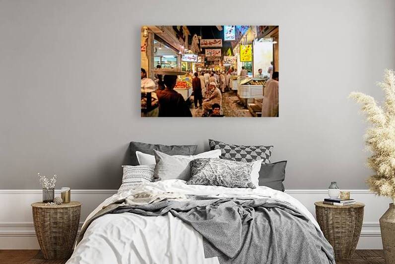 Night market in Lahore filled with vendors and shoppers by Marco Brivio