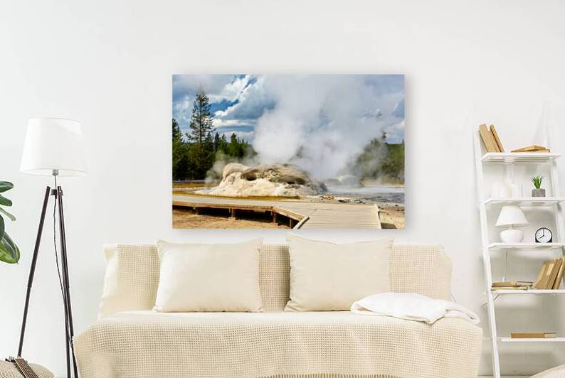 Grotto Geyser erupting in Yellowstone National Park USA by Marco Brivio