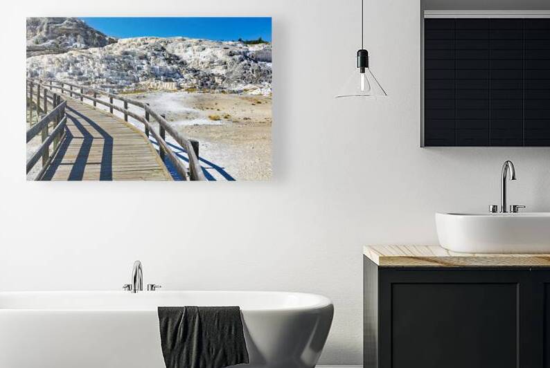 Visit minerva terrace in yellowstone national park usa by Marco Brivio