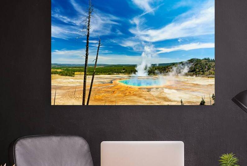 Grand Prismatic Spring in Yellowstone National Park at midday by Marco Brivio