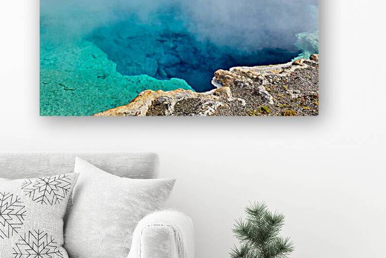 Sapphire Pool in Yellowstone National Park on a clear day by Marco Brivio