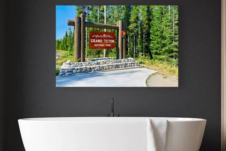 Visitor sign at Grand Teton National Park in USA by Marco Brivio
