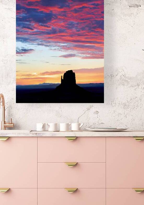 View of sunset over Monument Valley in USA by Marco Brivio