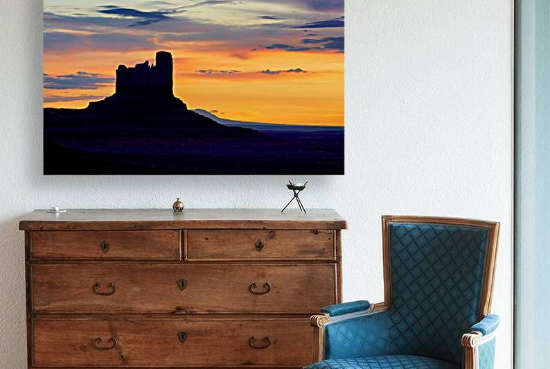 Sunset over monument valley in national park usa by Marco Brivio