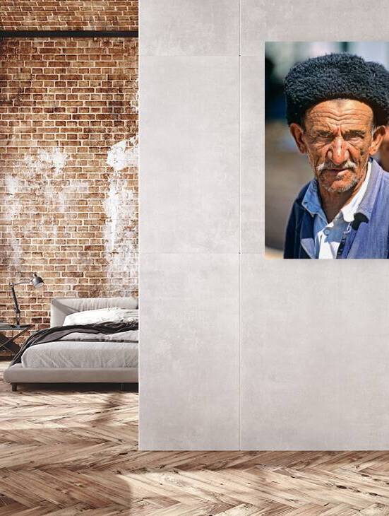 Old man wearing traditional hat in Khiva Uzbekistan by Marco Brivio