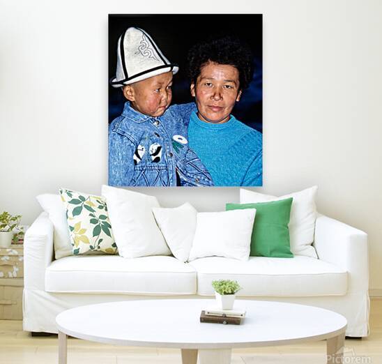 Uzbekistan mother and child in traditional attire during daytime by Marco Brivio