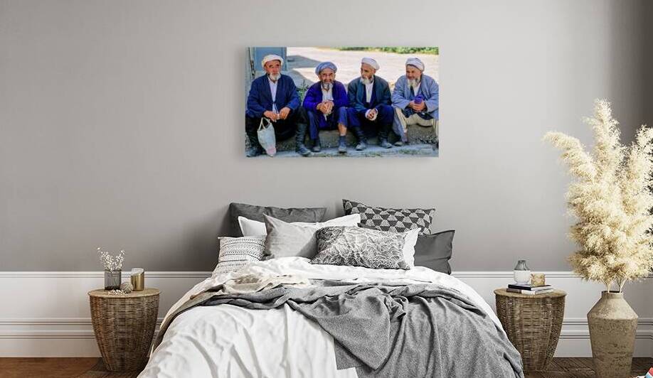 Portrait of wise men sitting together in Samarkand by Marco Brivio