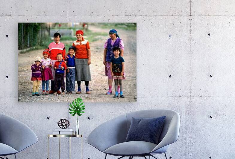 Children and women gather in a village in Uzbekistan by Marco Brivio
