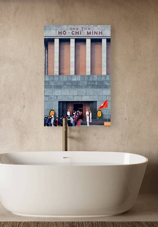 Visitors line up to enter Ho Chi Minh Mausoleum in Hanoi by Marco Brivio