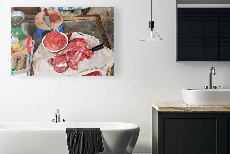 Meat preparation at a market in Ho Chi Minh City by Marco Brivio