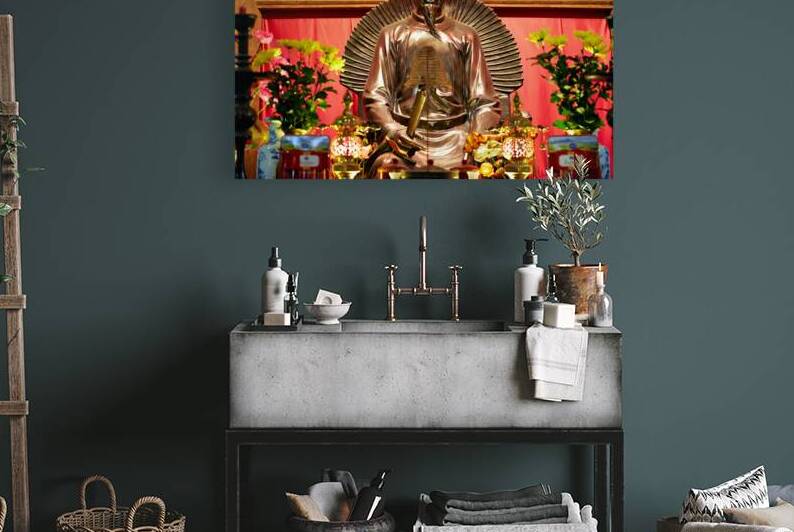 Statue in a Hanoi temple during a festival celebration by Marco Brivio