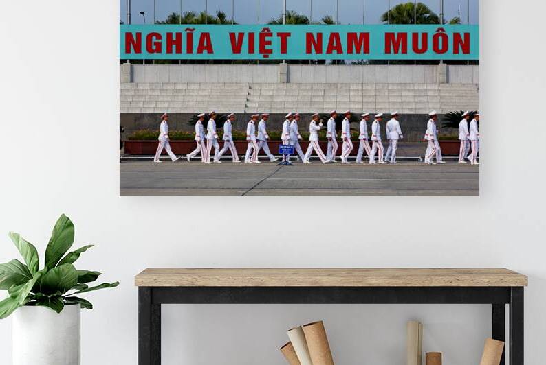 Marching soldiers in Hanoi during a national event celebration by Marco Brivio