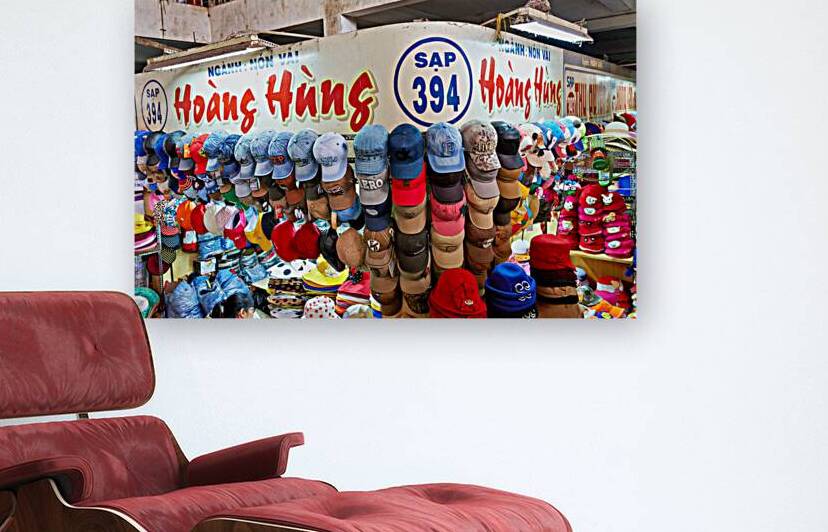 Shops selling hats and caps in Ho Chi Minh City market by Marco Brivio