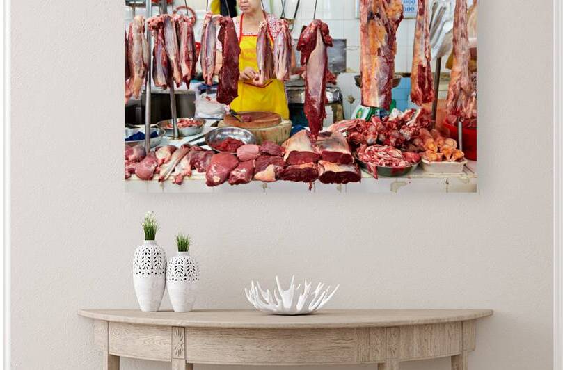 Fresh meat market in Ho Chi Minh City bustling with activity by Marco Brivio