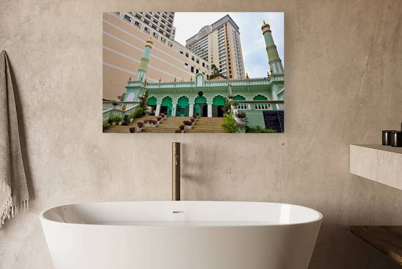 Historic mosque in Ho Chi Minh City near modern buildings by Marco Brivio