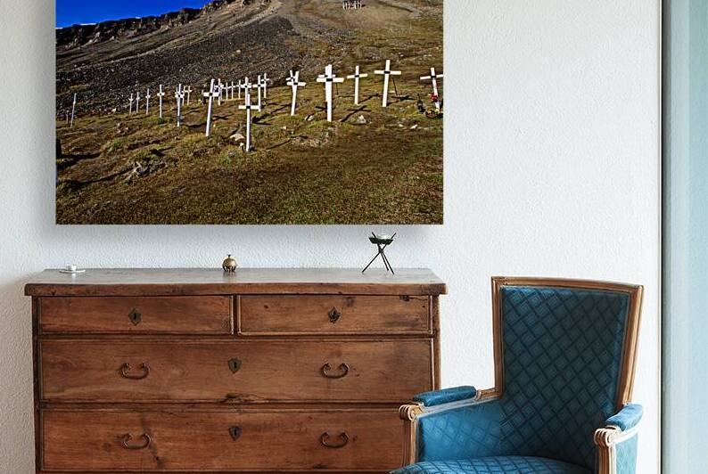 Crosses marking graves near Longyearbyen in Svalbard Norway by Marco Brivio